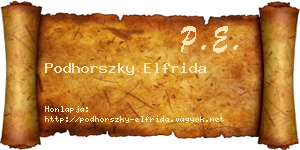 Podhorszky Elfrida névjegykártya